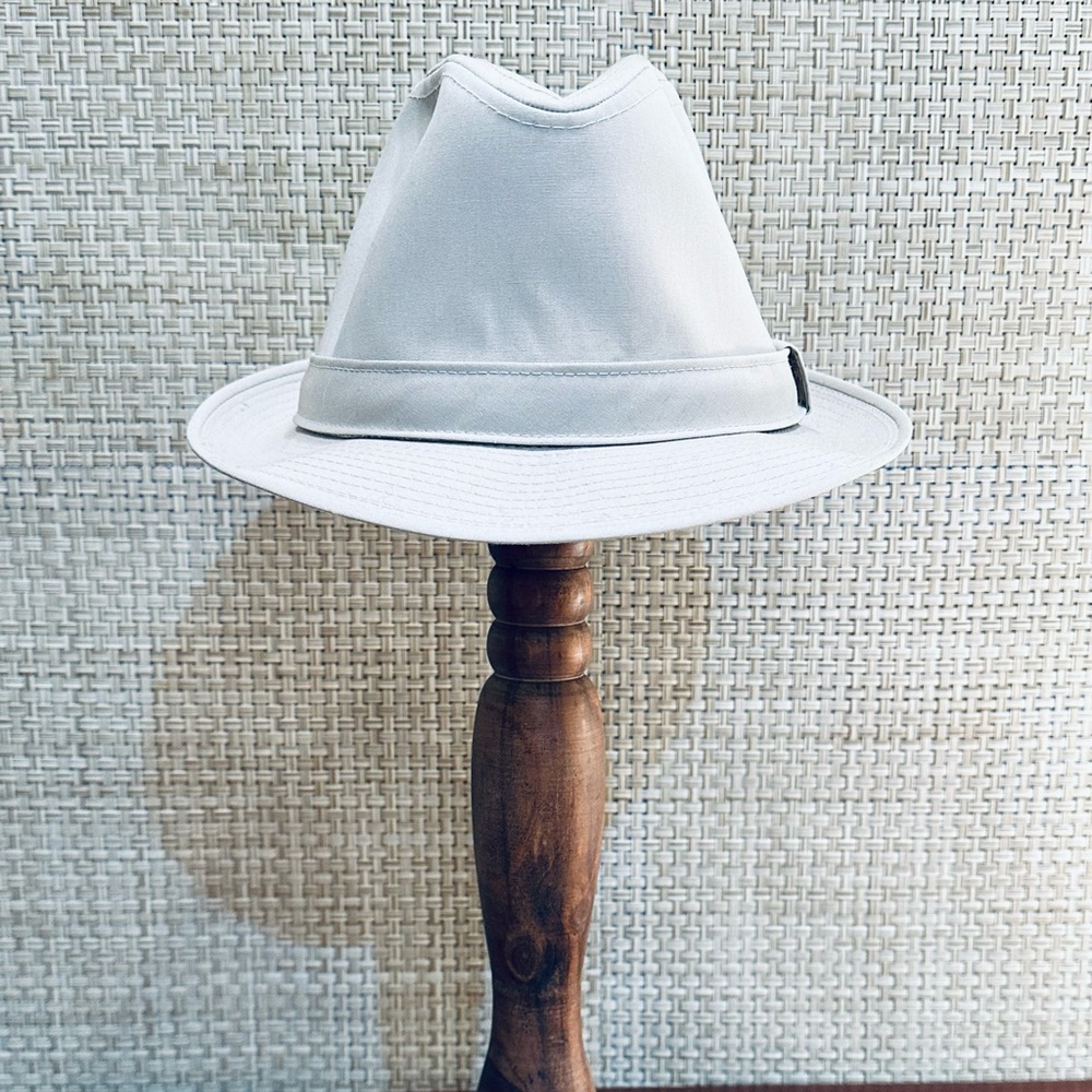 🌟HP🌟VTG 1960s Stetson Khaki Fabric Water Repellent Fedora USA 7 1/4 - Picture 1 of 14
